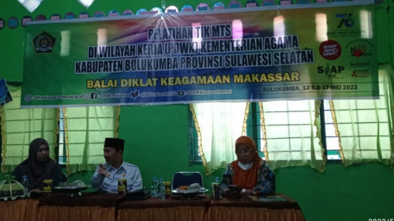 Sambutan BDK Diakhir Pelatihan TIK MTs Kemenag Bulukumba