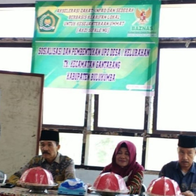 Tim UPZ MTsN 1 Bulukumba Hadiri  Sosialisasi Dan Pembentukan UPZ Tingkat Kec. Gantarang