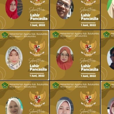 Melalui Twibbon MTsN 1 Bulukumba Peringati Hari Lahir Pancasila 1 Juni 2022