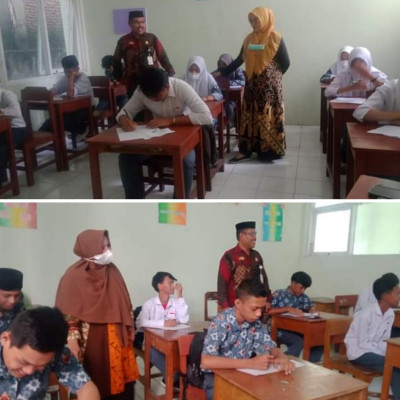 Pelaksana Tugas Kasi Penmad Kemenag Bantaeng Melaksanakan Monitoring ujian PAT MAS NT. Tompong 