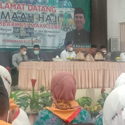 CJH Kloter 10 Asal Bulukumba Tiba di Asrama Haji Sudiang Makassar
