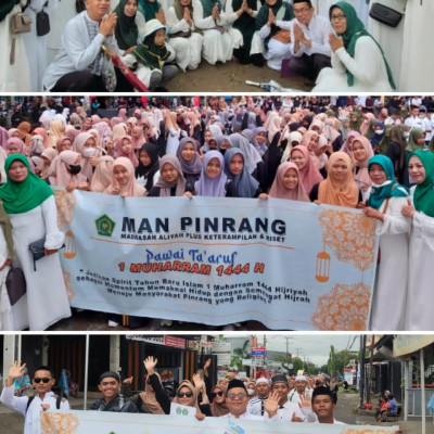 1023 Personil MAN Pinrang Ramaikan Pawai Taaruf 1 Muharram 1444 H