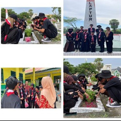 Penggalang MTS AL-Falah Arungkeke Tabur Bunga di Hari pahlawan