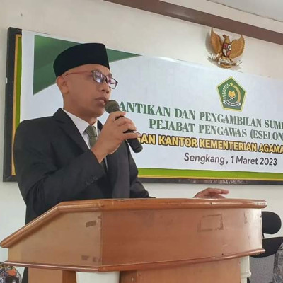 Lantik Pejabat Eselon IV, Kakan Kemenag Wajo  : Jabatan Adalah Amanah