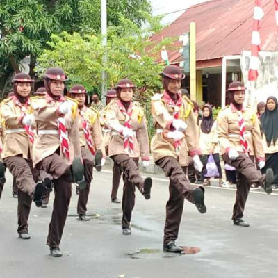 Wujudkan Semangat Cinta Tanah Air, MA DDI Lil Banat Meriahkan Lomba Gerak Jalan