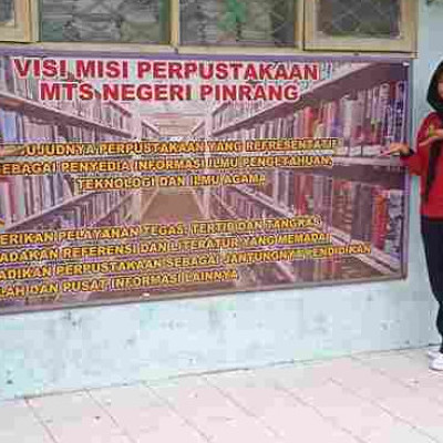 Pemajangan Visi-Misi Perpustakaan MTsN Pinrang; Upaya Meningkatkan Minat Baca Siswa