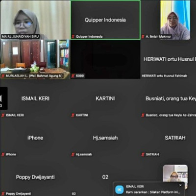 Meeting Via Zoom, MA Al-Junaidiyah Biru Ajak Orang Tua Monitor Profiling Belajar Santri