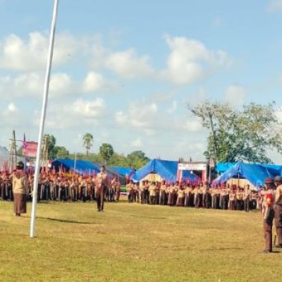 Siswa MTsN 1 Bone Jadi Komandan Pembukaan Perkemahan Lomba Kreativitas Penggalang