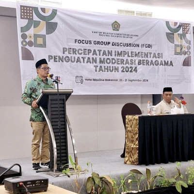 Kemenag Sulsel Gelar FGD Percepatan Implementasi Penguatan Moderasi Beragama