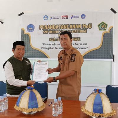 Penandatanganan MoU KUA Tellu Siattinge Dengan SMPN 2 Tellu Siattinge