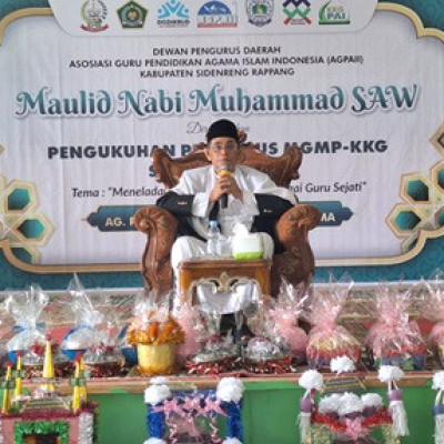 Peringatan Maulid Nabi Muhammad SAW oleh AGPAII Kabupaten Sidrap, Dirangkaikan dengan Pengukuhan Pengurus MGMP-KKG PAI