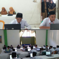 KAKAN KEMENAG PANTAU UNBK DI PONPES MAZRA'ATUL AKHIRAH PINRANG